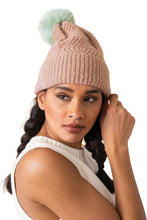 Load image into Gallery viewer, Ingrid Bobble Hat - Taupe/Aqua

