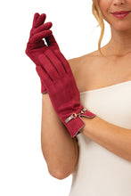 Load image into Gallery viewer, Kylie Faux Suede Gloves - Ruby

