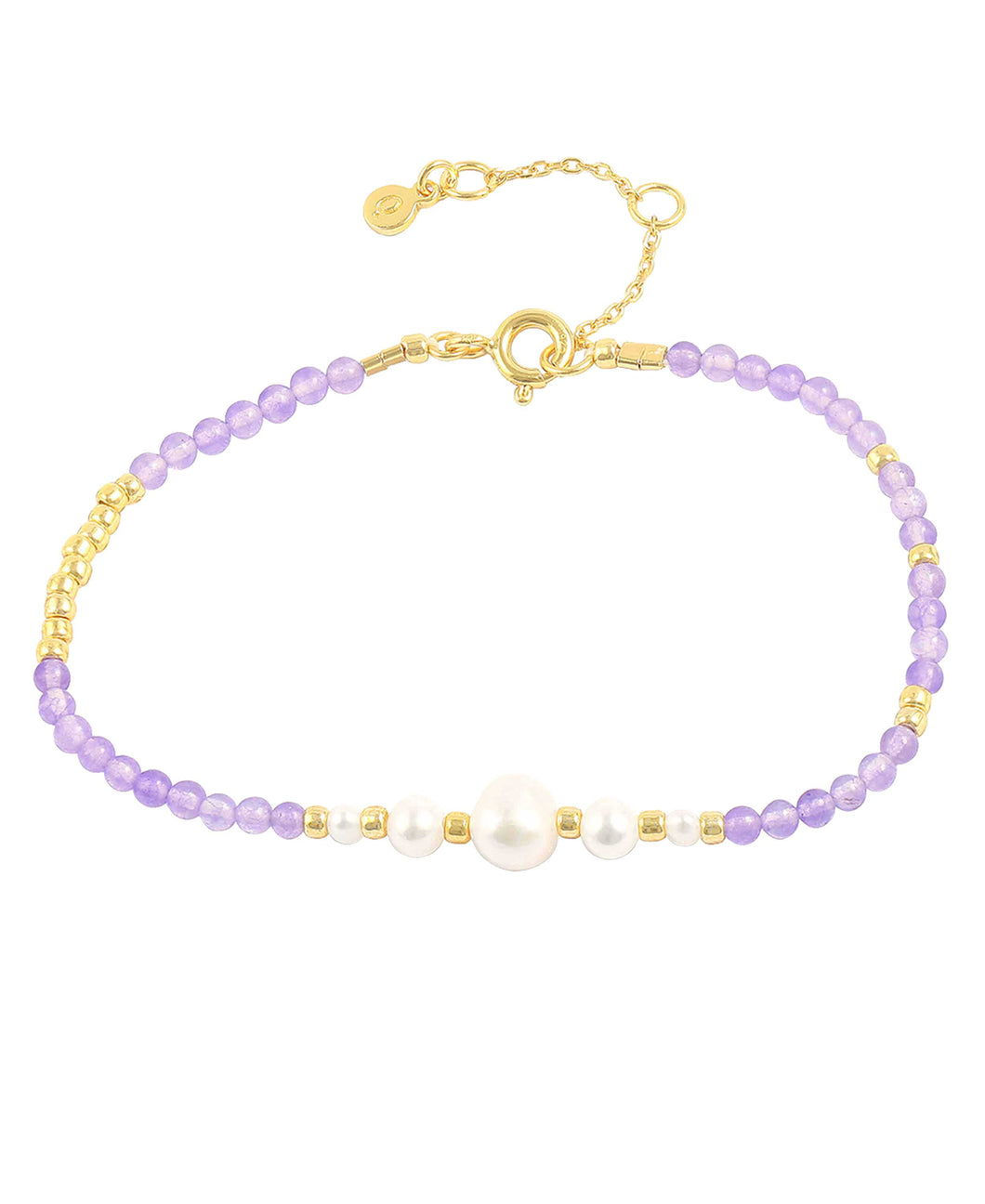 Hultquist Purple Stone and Pearl Bracelet