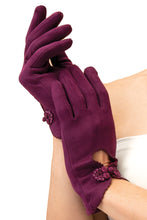 Load image into Gallery viewer, Suki Faux Suede Gloves - Damson
