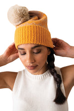 Load image into Gallery viewer, Thora Bobble Hat - Mustard Taupe
