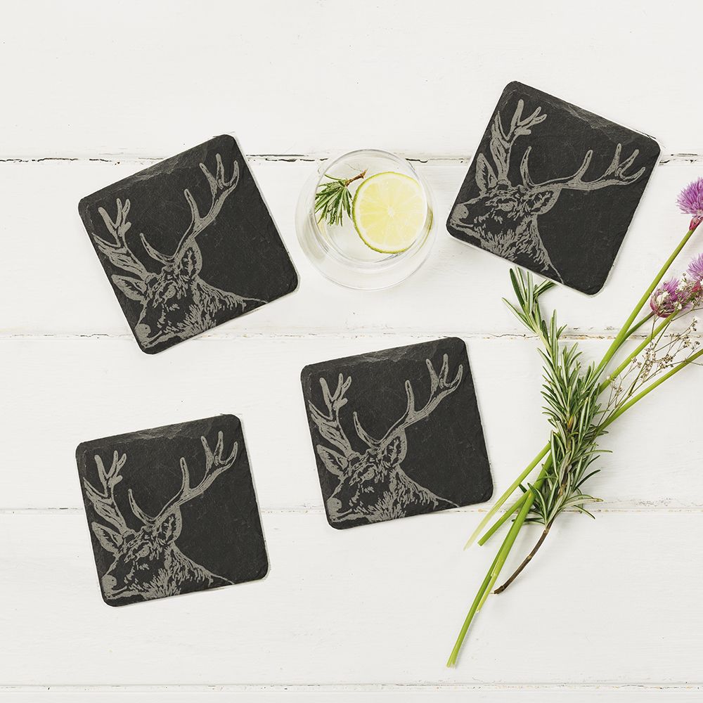 Etched Stag Coasters