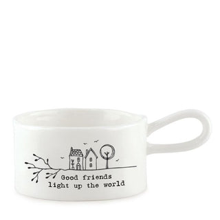 Handled tea light holder - Good friends