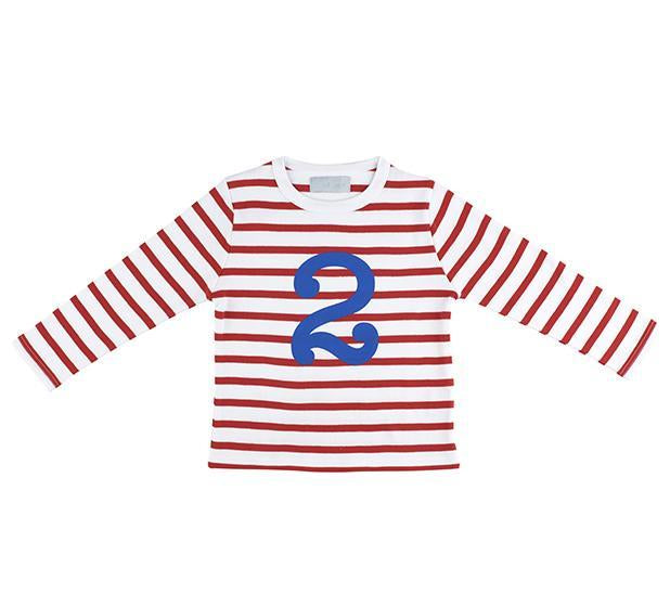 Bob & Blossom Red & White Breton Striped T Shirt