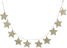 Load image into Gallery viewer, Gold Glitter Stars on String 1.5m Garland
