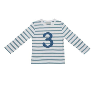 Bob & Blossom Ocean Blue & White Breton Striped T-shirt
