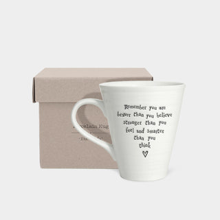 Porcelain mug-Remember you are braver