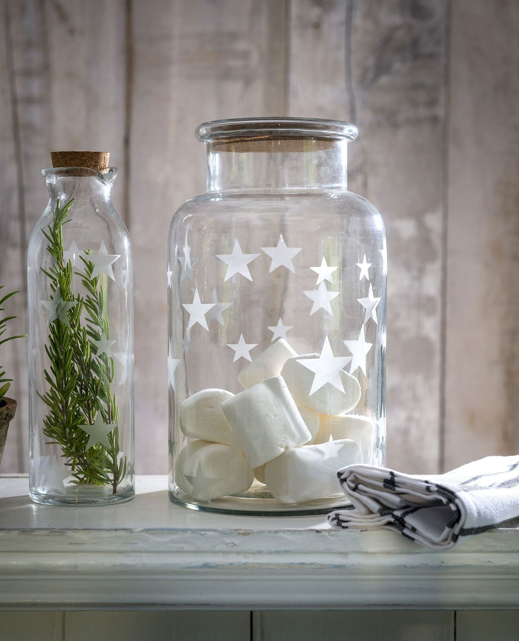 Large Wide Neck Star Glass Jar (In-store Only)