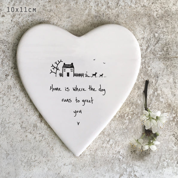 Heart Coaster- Home is Where the Dog….