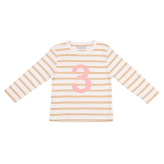 Bob & Blossom Biscuit & White Breton Striped T Shirt