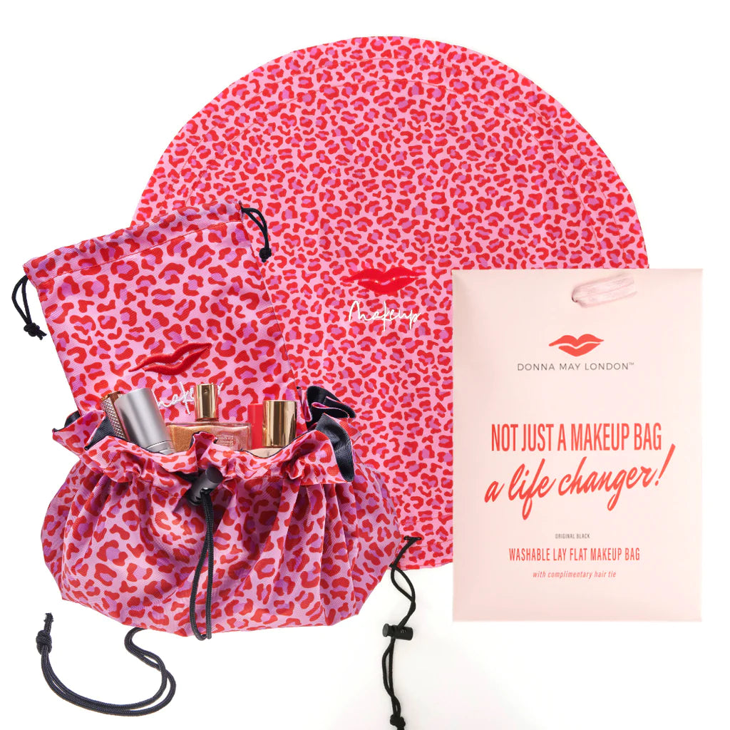 Donna May London Washable Red & Pink Make Up Bag.