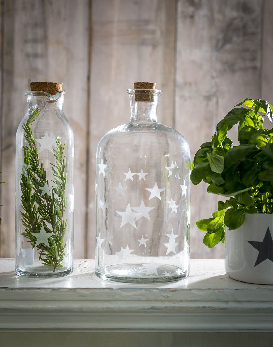 Large Narrow Neck Star Glass Jar (In-store Only)