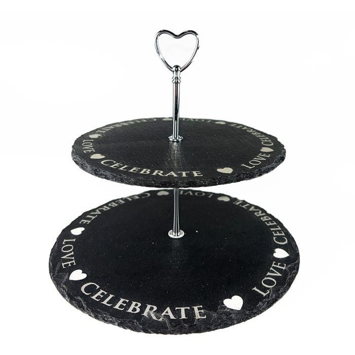 Love Heart 2 Tier Slate Serving Stand. Available in Store or Click & Collect.