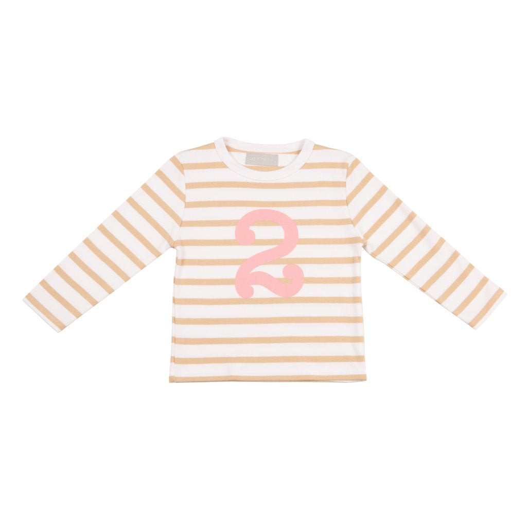 Bob & Blossom Biscuit & White Breton Striped T Shirt