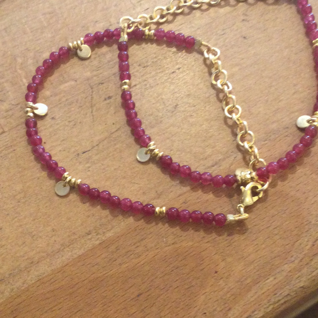 My Doris Pink Quartz Charm Bracelet