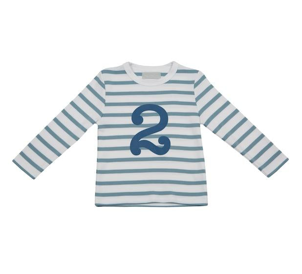 Bob & Blossom Ocean Blue & White Breton Striped T-shirt