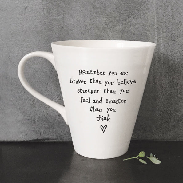 Porcelain mug-Remember you are braver