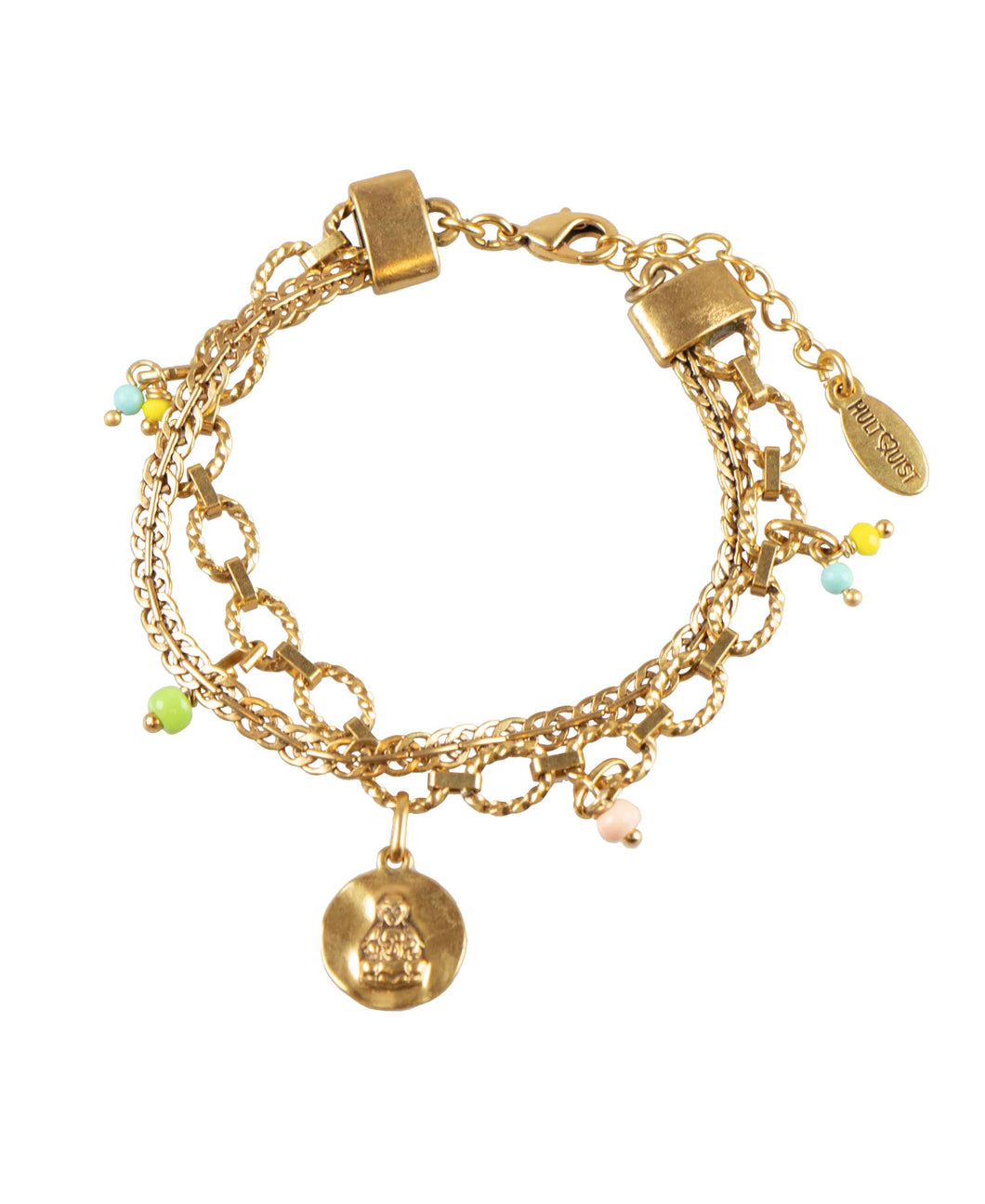 Gold Charm And Bead Bracelet