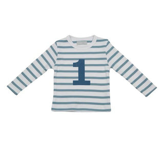 Bob & Blossom Ocean Blue & White Breton Striped T-shirt