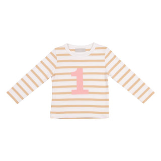 Bob & Blossom Biscuit & White Breton Striped T Shirt