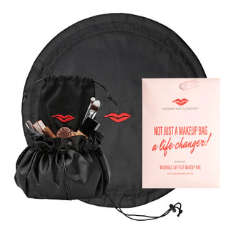 Donna May London Washable Black Flat Make Up Bag
