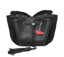 Load image into Gallery viewer, Donna May Black Mini Faux Make-Up Bag
