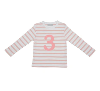 Bob & Blossom Dusty Pink & White Breton Striped T-Shirt