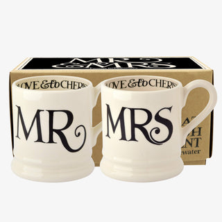 Emma Bridgewater Black Toast Mr & Mrs Set of 2 Mugs