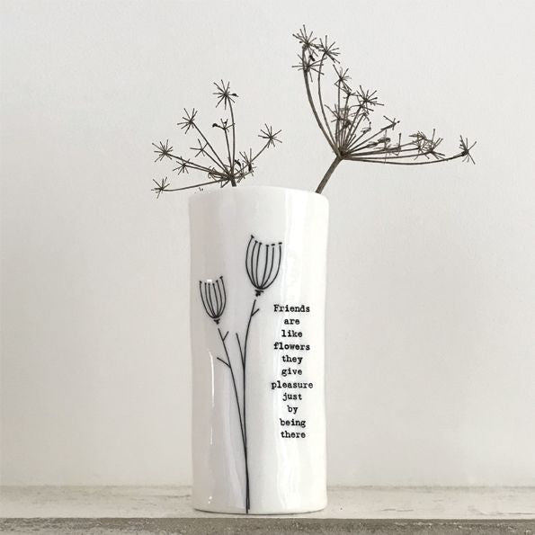 Medium porcelain vase-Friends are like flowers