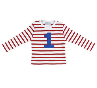Bob & Blossom Red & White Breton Striped T Shirt