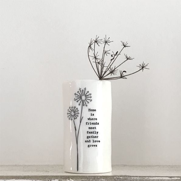 Small porcelain vase-Home where friends meet