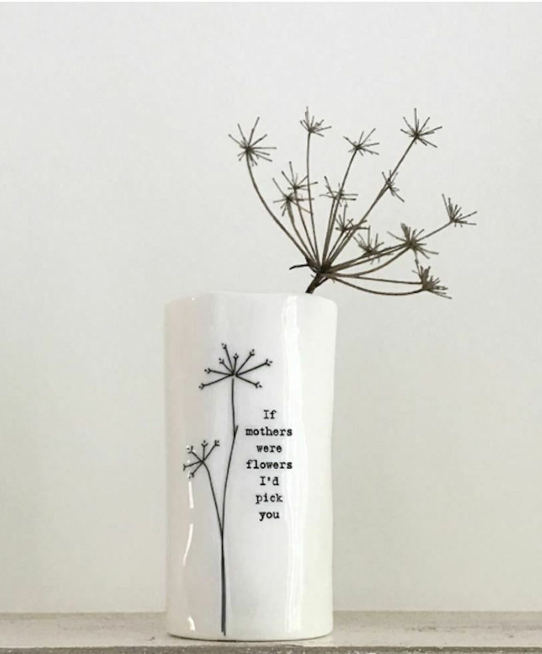 Small porcelain vase-If mothers were flowers
